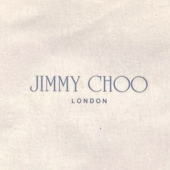 Jimmy Choo Beige Flannel Logo Drawstring Dust Bag/Storage Bag 14" x 10.5" EUC - Picture 4 of 4